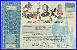 The Walt Disney Company stock certificate