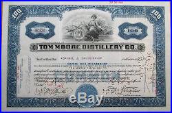 Tom Moore Distillery Co. 1944 Stock Certificate Michigan MI