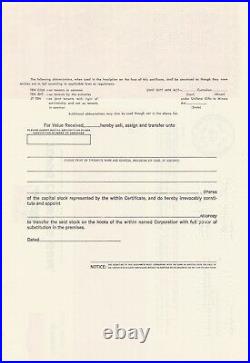Topps Chewing Gum Bazooka Bubble Gum Specimen Stock Certificate 1982 Scarce