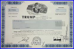 Trump Hotels & Casino Resorts Inc, Original and Rare Issued Stock Certificate fr