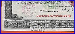 UNITED STATES Savings Bond Series E DEFENSE $25.00 Nov. 1941 Q4344243E WIDE frame