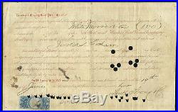 US 1872 New York Harlem Rail Road Stock Certificate RNT4 Revenue Stamped Paper