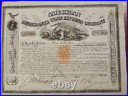 USA 1869 American Merchants Union Express $ 100 Dollars Bond Loan Stock Share