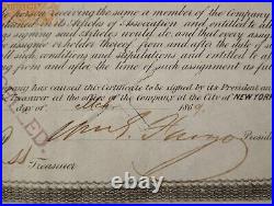 USA 1869 American Merchants Union Express $ 100 Dollars Bond Loan Stock Share