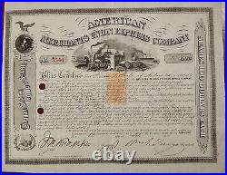 USA 1869 American Merchants Union Express $ 100 Dollars Bond Stock Share