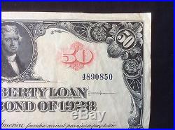 USA $50 3rd Liberty Loan 4 1/4% 1918 Gold Bond of 1928 uncancelled coupons W W I