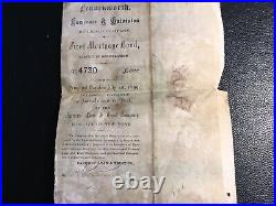 USA Leavenworth Galveston Rail Road Bond 1899 1000.00 In 1 Piece Several Tears