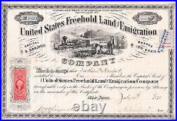 United States Freehold Land and Emigration company share New York 1871 USA