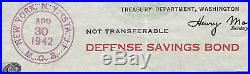 United States War Savings Bond Series E $25.00, APR 30,1943, DEFENSE BOND