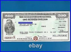 Us Saving Bond Wilson $500.00 June 1978 Series E Uncancelled Ri Red Seal