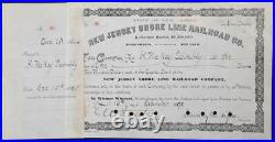 VERY Rare 1898 New Jersey Shore Line Railroad NJRR Company Stock Chauncey Depew