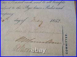 VTG 1852 STOCK CertificateTHE LIBERTY MINING COBedford County/VIRGINIAGold