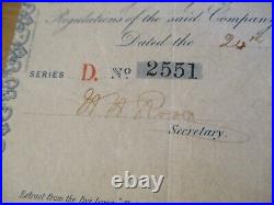 VTG 1852 STOCK CertificateTHE LIBERTY MINING COBedford County/VIRGINIAGold