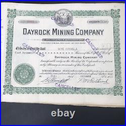 VTG 1946 Dayrock Mining Co Stock Certificate Book Idaho 250 Certificates Silver