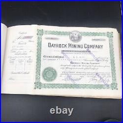 VTG 1946 Dayrock Mining Co Stock Certificate Book Idaho 250 Certificates Silver