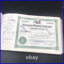 VTG 1946 Dayrock Mining Co Stock Certificate Book Idaho 250 Certificates Silver