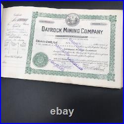 VTG 1946 Dayrock Mining Co Stock Certificate Book Idaho 250 Certificates Silver