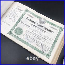 VTG 1946 Dayrock Mining Co Stock Certificate Book Idaho 250 Certificates Silver