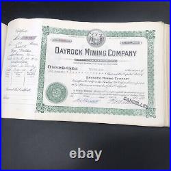 VTG 1946 Dayrock Mining Co Stock Certificate Book Idaho 250 Certificates Silver