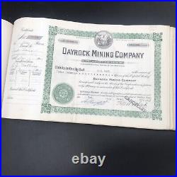 VTG 1946 Dayrock Mining Co Stock Certificate Book Idaho 250 Certificates Silver