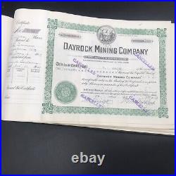 VTG 1946 Dayrock Mining Co Stock Certificate Book Idaho 250 Certificates Silver