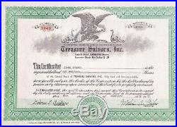 VeYryRare Treasure Salvors Investors 1985 Atocha stock certificate. FIRE SALE