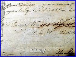 Very Rare Argentina Banco Nacional Rio De La Plata 200 Pesos Bond Share 1826
