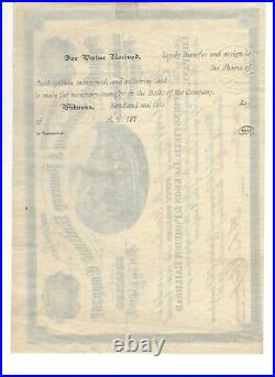 Very Rare Springfield, Jackson & Pomeroy Railroad Company Stock Certificate-1878