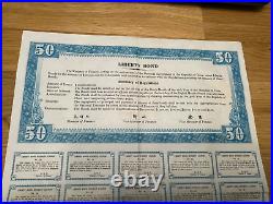 Vintage 1937 Chinese Liberty Bond $50 Dollars Interest Coupons Complete EXC
