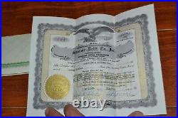 Vintage 1950's Sprouse-Reitz Co. Inc. Stock certificates with letter Lot of 7