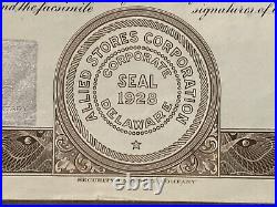 Vintage 1968 Allied Stores Corporation 25 Share Stock Certificate C0307511 Frame