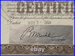 Vintage 1968 Allied Stores Corporation 25 Share Stock Certificate C0307511 Frame