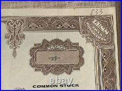 Vintage 1968 Allied Stores Corporation 25 Share Stock Certificate C0307511 Frame