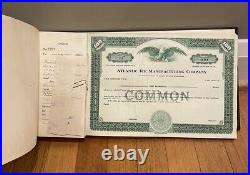 Vintage Atlantic Ice Manufacturing Co 100 Share Stock Certificate Book 112 Pages