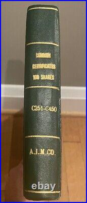 Vintage Atlantic Ice Manufacturing Co 100 Share Stock Certificate Book 112 Pages