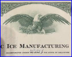 Vintage Atlantic Ice Manufacturing Co 100 Share Stock Certificate Book 112 Pages