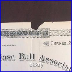 Vintage Baseball Stock Certificate Jamestown Base Ball 1891 Pennsylvanian League