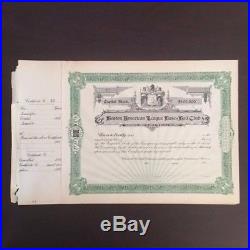 Vintage Boston Red Sox American League Stock Certificate withstub 1901 #42