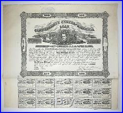 Vintage Confederate States of America 1862 $500 Bond Depicts Battle of Shiloh