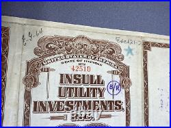 Vintage Insull Utility Investments, Inc. 10 Year 6% Gold Bond $1000