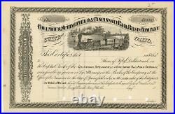 Vintage Stock Certificate Columbus Springfield & Cincinnati Railroad CO Ohio