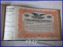 Vintage stock certificate book with 50 stocks Mitchell farm corporation Maine
