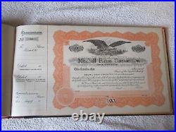 Vintage stock certificate book with 50 stocks Mitchell farm corporation Maine