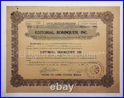 Vtg Share / Editorial Borinquen / Signed By Luis Munoz Marin / Puerto Rico 1944