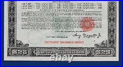 WAR DEFENSE Savings Bond OCT 1941 Series E $25.00 SCHWAN # 221 b TOP PERFORATION
