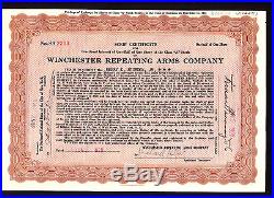 WINCHESTER REPEATING ARMS CO. COMPLETE SET of 4 DIFFERENT SHARE CERTIFICATES