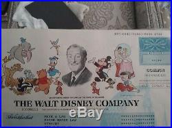 Walt Disney Company, vintage stock certificate, uncancelled