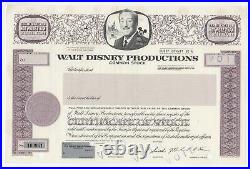 Walt Disney Productions Stock Certificates withMickey Mouse in vignette