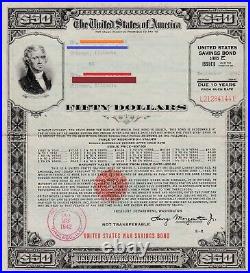 War Savings Bond 1943 Series E $50.00 SCHWAN # 227b JEFFERSON L21284144E