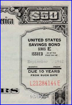 War Savings Bond 1943 Series E $50.00 SCHWAN # 227b JEFFERSON L21284144E